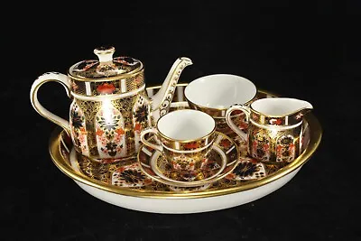 Buy Excellent Royal Crown Derby Fine China Old Imari 1128 Miniature 7 Piece Tea Set • 425.28£