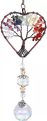 Buy Cobee Crystal Sun Catcher, Tree Of Life Suncatchers Heart Shaped Hanging Orname • 6.83£