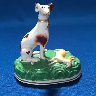 Buy Antique Staffordshire Pearlware Pottery Figure Of A Dog With Dead Rabbit C.1820 • 50£