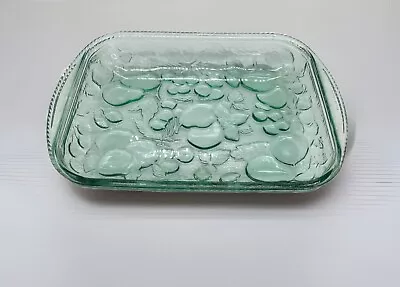 Buy Vintage Libby Orchard Fruit Green Glass Casserole 10x14”Oven Proof Baking Dish • 26.44£