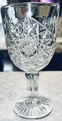 Buy VINTAGE LIBBEY HOBSTAR 3D EFFECT WINE CLEAR Stemware Star Water Goblet • 17.29£