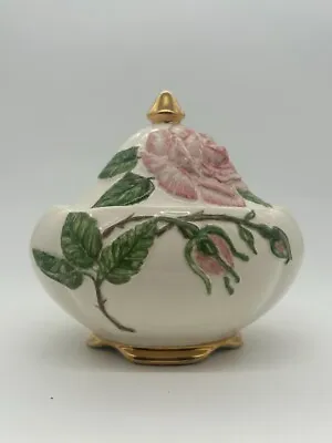 Buy Rare Royal Winton Grimwades Hand Painted Ceramic Rose Dish With Lid (5401) • 15.99£