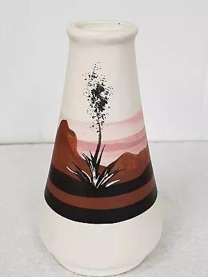Buy Vintage Sun Shadows Mfg USA Art Pottery Vase Hand Painted Southwest Desert Scene • 10£