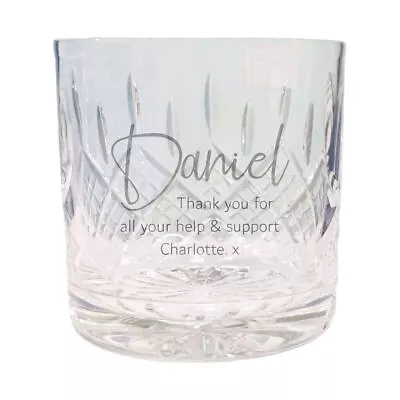 Buy Personalised 24% Lead Crystal 9oz Whisky Glass Engraved With Any Message • 18.95£