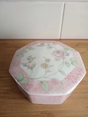 Buy Wedgwood   Rosehip  Bone China Trinket Box With Lid. Pink Floral. • 8£