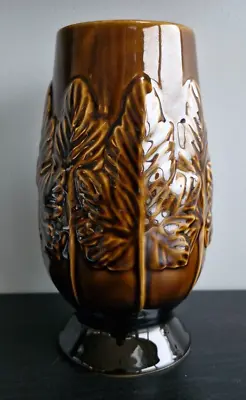 Buy Vintage Sylvac Pottery Vase Brown Leaf Design 4206 Made In England • 16.99£