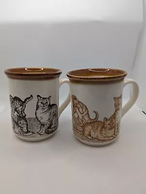 Buy 2x Vintage Biltons England Pottery Ceramic Cat Kitten Ginger Tabby Mugs Cups • 9.95£