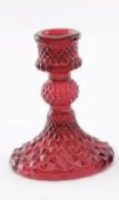 Buy 1x 10cm Jewel Coloured Glass Candlestick Holder, Bohemian Short Candle Holder • 8£