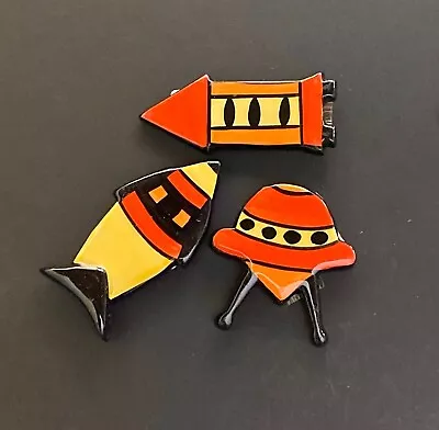 Buy Lorna Bailey Rare Set Of Three Spaceship & Rockets Miniature Magnets - Signed • 85£