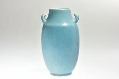 Buy Rookwood Pottery 1928 Mat Light Blue Horn Handled Vase #77-C • 184.93£