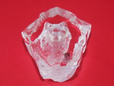 Buy A Small Mats Jonasson (Sweden)  Glass Wolf Paperweight (Slight Damage) • 5£