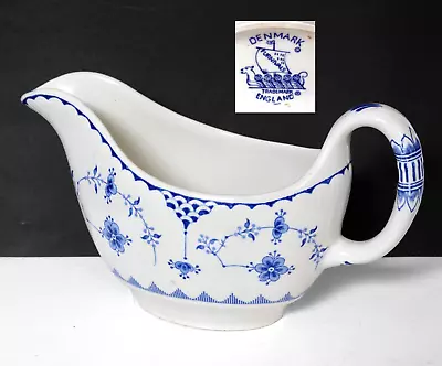 Buy Vintage FURNIVALS Blue Denmark Pattern Ceramic Gravy Boat. Made In England • 12.99£