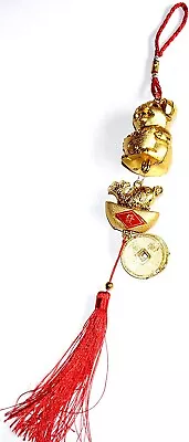 Buy Year Of The Pig Chinese Feng Shui Lucky Hanging Decoration Charm With Red Tassel • 9.99£