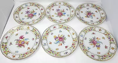 Buy Schumann Bavaria Empress Dresden Flowers Dinner Plates 9-1/2  - Set Of 6 • 142.08£