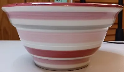 Buy Hartstone Pottery Stoneware Mixing Bowl Mini 1-Rib Pink Gray Stripes SAMPLE • 16.60£