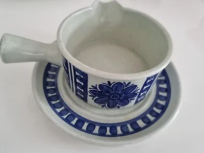 Buy Stonehenge Midwinter Pottery Tableware - Sauce Boat & Saucer Plate, Blue Dahliai • 8.50£