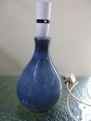 Buy Table Lamp Holkham Pottery Norfolk England Blue Ceramic Terracotta Stoneware • 44.99£