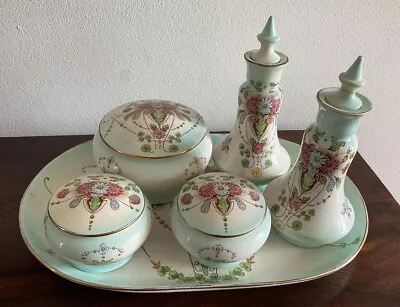 Buy Antique Porcelain Vanity Set Devon Ware - Stoke On Trent Made In England ‘daisy’ • 137.43£