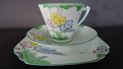 Buy Vintage / Art Deco China Tea Set Trio. Heathcote China.The Lea.Hand Painted VGC. • 16.25£