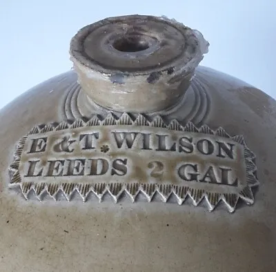 Buy Antique E &T Wilson Brewery Leeds Stoneware 2 Gallon Flagon Leedsware Breweriana • 99£