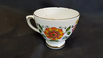 Buy Royal Sutherland Bone China 1950s / 60s Geometric Floral Pattern Cup • 9.85£