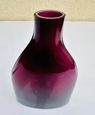 Buy Purple Vase Art Glass Scandinavian Vintage Mid Century Modern Style Amethyst VGC • 22£
