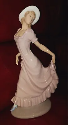 Buy Beautiful 11.5  Tall Vintage Nao Lladro Elegant Lady In Pink Dress Retired 1980 • 30£