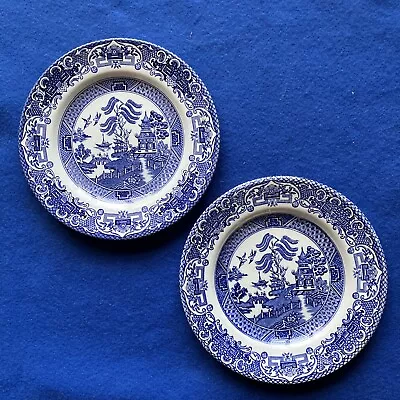 Buy Pair Of Vintage Old Willow English Ironstone Tableware. 7” Side Plates. VGC • 5£