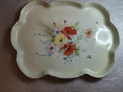Buy Vintage Limoges Decorative Flower Dressing Table Tray. Hand Painted. • 95.60£