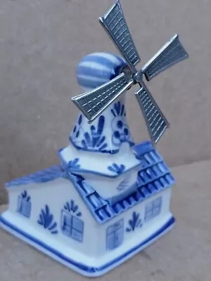 Buy Vintage Retro China Dutch Holland Netherland Delft Ornamental Windmill 5  Blue  • 28.95£