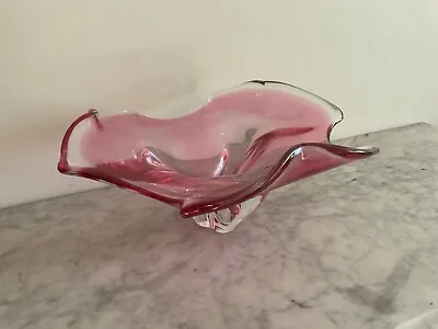 Buy Vintage Murano Sommerso Glass Centrepiece Bowl 1960s Italian Art Glass • 75£