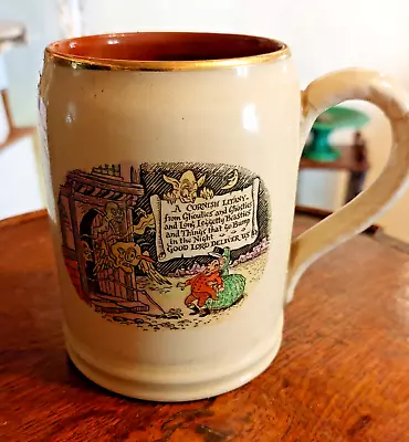 Buy Vintage Cornwall Pottery  Mug Cornish Litany Ghosties And Ghoulies Scary Scene • 15£