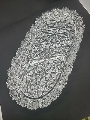 Buy Bohemian Cut Queen Lace Glass Platter • 46.49£
