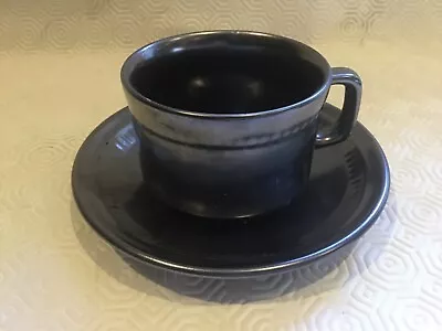 Buy Prinknash Abbey Pottery Iconic 1970s Gun Metal Grey, Duo-Cup And Saucer • 10£