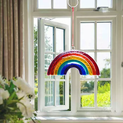 Buy Suncatcher Stained Glass & Metal Rainbow Hanging Window Decoration With Hooks • 9.95£
