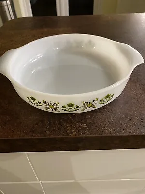 Buy Vintage Anchor Hocking Fire King Green Meadow Round Pyrex Oven/Serving Dish • 6.50£