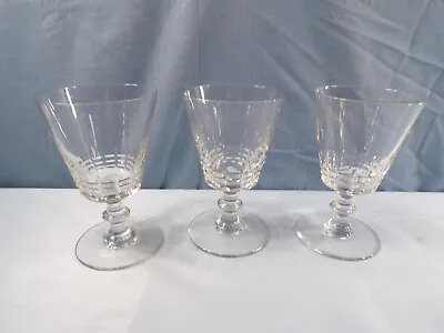 Buy Set Of 3 Baccarat Clear Crystal Water Wine Goblets Glasses • 106.08£