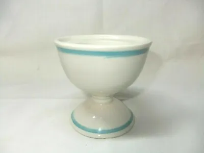 Buy Carlton Ware Pedestal Egg Cup Lustre Pottery White Blue Rimmed Collectable Rare • 4.99£