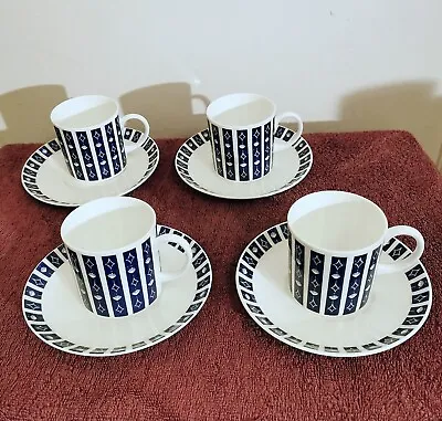 Buy Rare Immaculate Susie Cooper Wedgwood Mercury Coffee Cups & Saucers X 4 • 34.99£