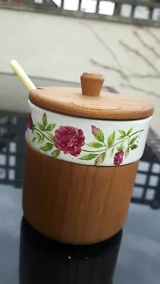 Buy Manor Ware Jam/honey Preserve Pot & Original Spoon Wooden Floral Afternoon Tea • 7.95£