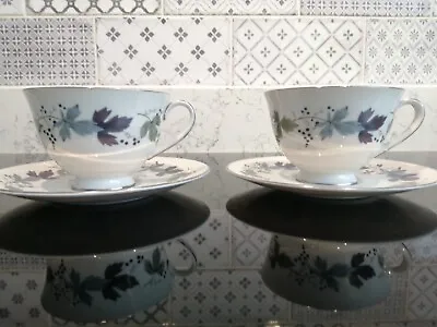 Buy Royal Doulton Burgundy PAIR Of Teacups And Saucers • 4.99£