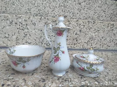 Buy Chodziez Poland Sweet Rose/Mary Rose Pattern Porcelain Milk Jar+Sugar + Bowl SET • 25£