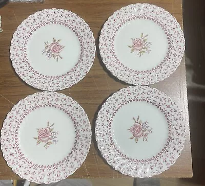 Buy Four Ironstone Rose Bouquet Pink  Bread Plates Johnson Bros England • 11.84£