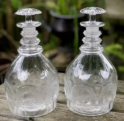 Buy Superb Pair Of Antique Georgian Cut Glass Decanters With Original Stoppers • 165£