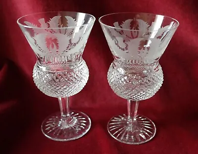 Buy Edinburgh Crystal Thistle Pattern - 2 X Wine Glasses - Signed • 120£