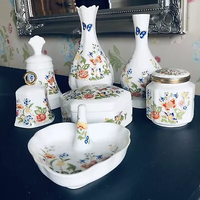 Buy Pretty Job Lot Aynsley Cottage Garden Fine Bone China Vases Ring Holder Trinkets • 18.95£