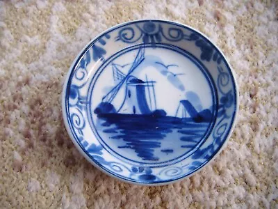 Buy Delfts, Miniature, Plate/ Dish, Hand Painted, Blue And White, 2 1/2  Dia, • 1.99£