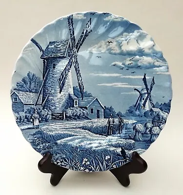 Buy Vintage Myott Meakin Delftware Style Blue & White Transferware Windmill Plate • 10.99£