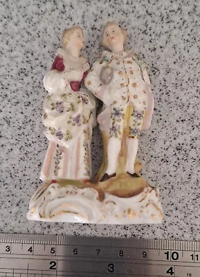 Buy Antique Dresden Style China Figurines Couple Check Makers Mark • 10£