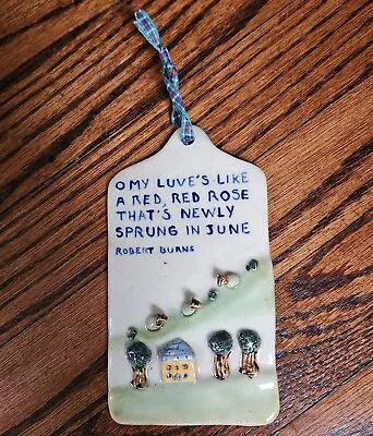 Buy NEW Marianne Finlayson Pottery Wall Plaque Sheep Pasture W/ Robert Burns Quote  • 22.73£